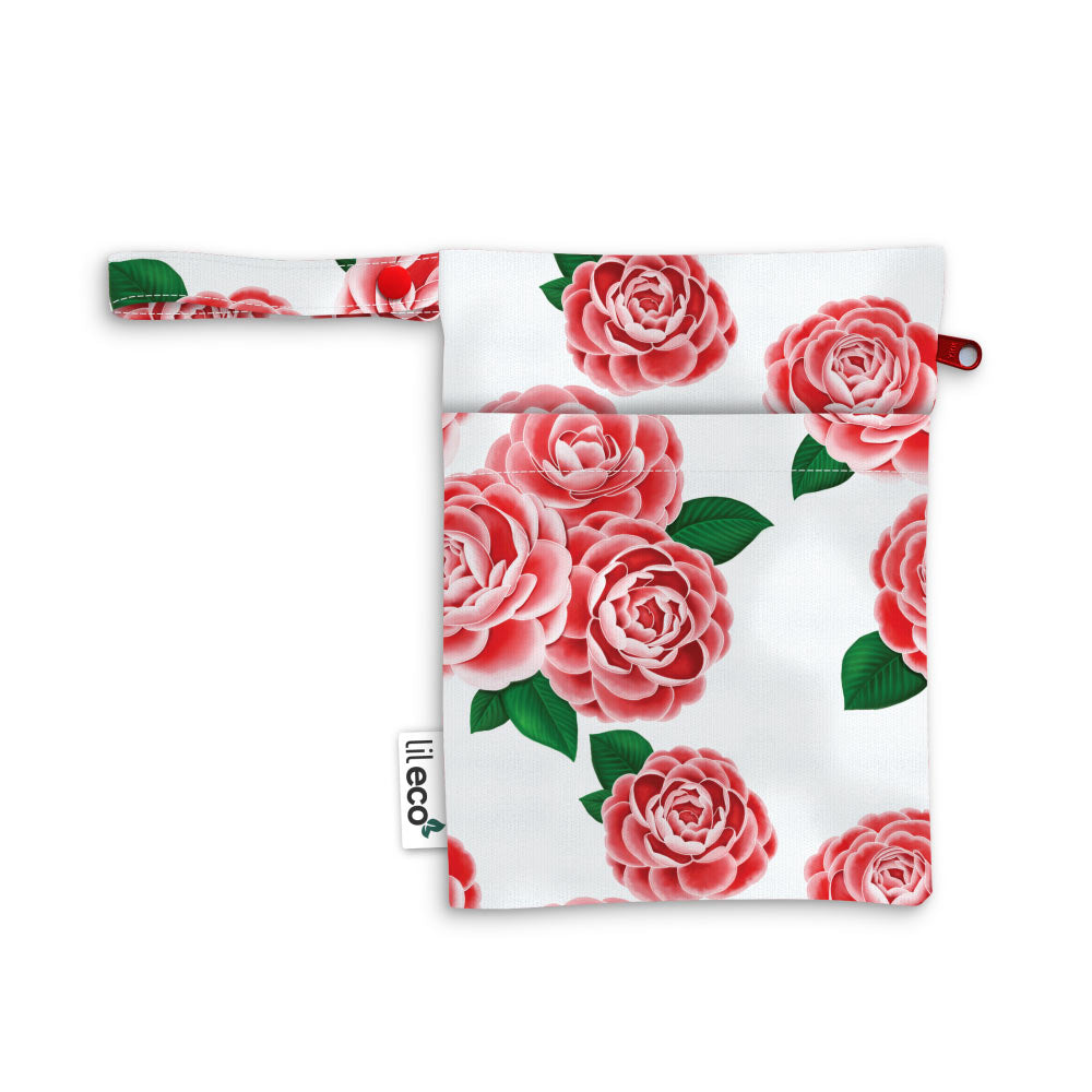 camellia flower printed water proof bag small