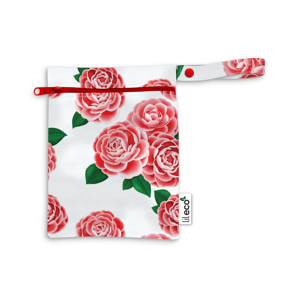 camellia flower printed water proof bag small